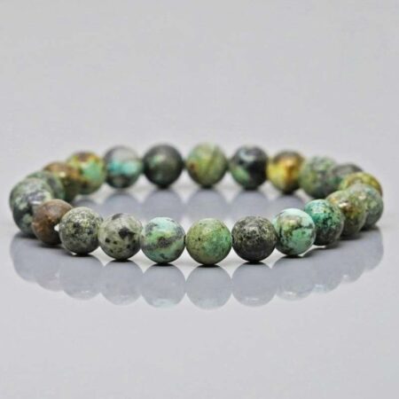 African Turquoise Bracelet for Women Men's Gifts - Protection Healing Crystal Bracelet - 8mm Gemstone Beaded Adjustable