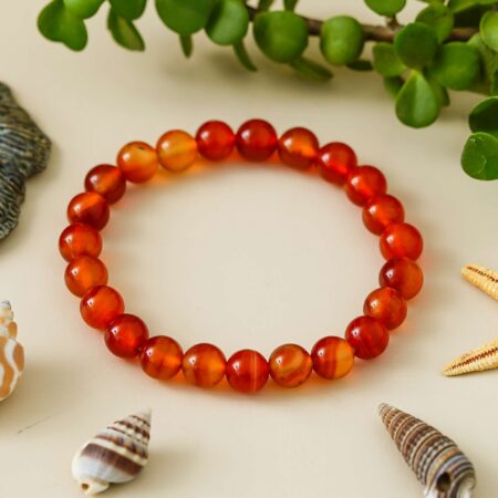 Carnelian Bracelet for Women Men's Gifts - Protection Healing Crystal Bracelet - 8mm Gemstone Beaded Adjustable